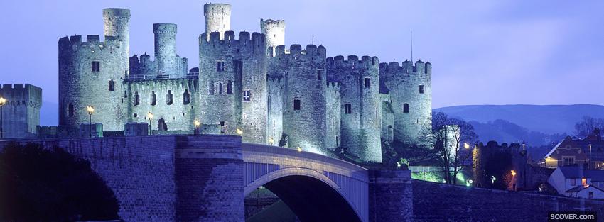 Photo dashing conwy castle Facebook Cover for Free
