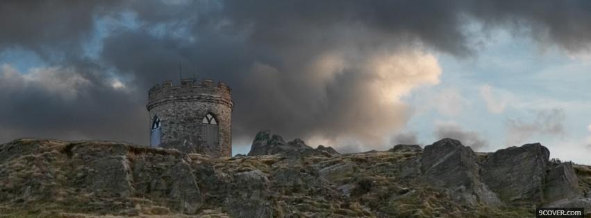 Photo castle tower clouds Facebook Cover for Free