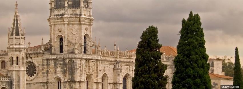 Photo lisbon church portugal castle Facebook Cover for Free