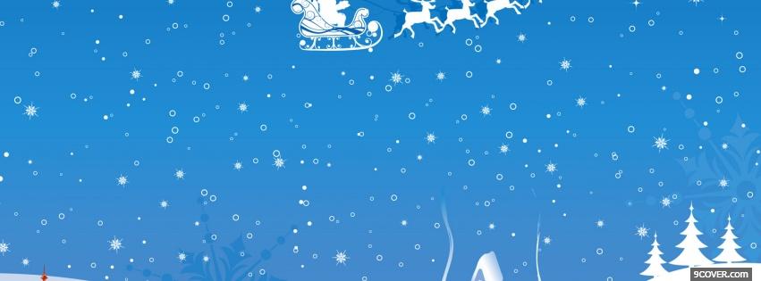 Photo white and blue christmas Facebook Cover for Free