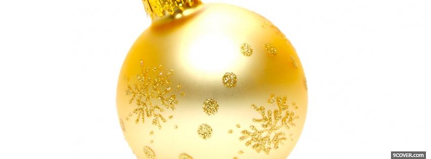 Photo gold christmas ornament Facebook Cover for Free