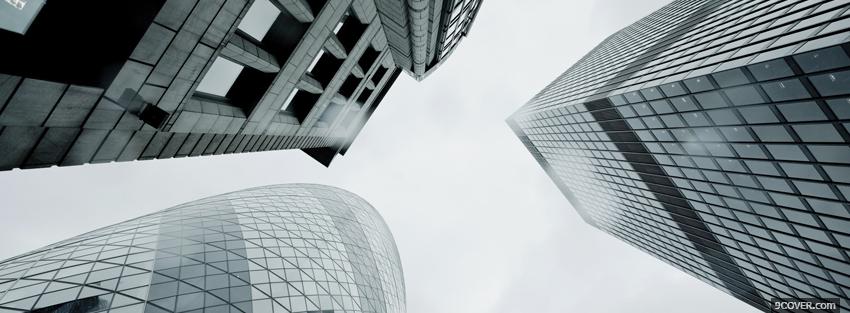 Photo black and white buildings Facebook Cover for Free