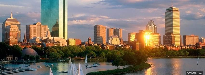 Photo back bay boston city Facebook Cover for Free