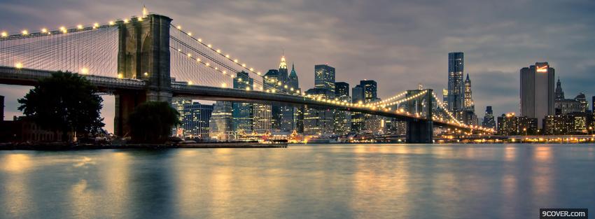 Photo bridge in brooklyn city Facebook Cover for Free