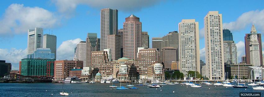 Photo boston downtown city Facebook Cover for Free