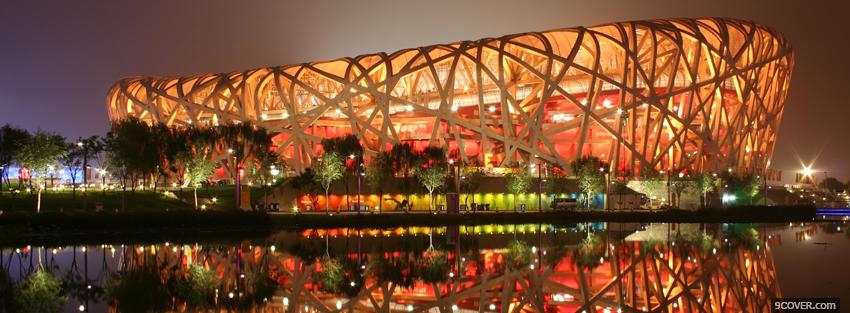 Photo beijing national stadium city Facebook Cover for Free