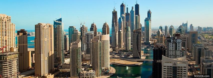 Photo day in dubai city Facebook Cover for Free