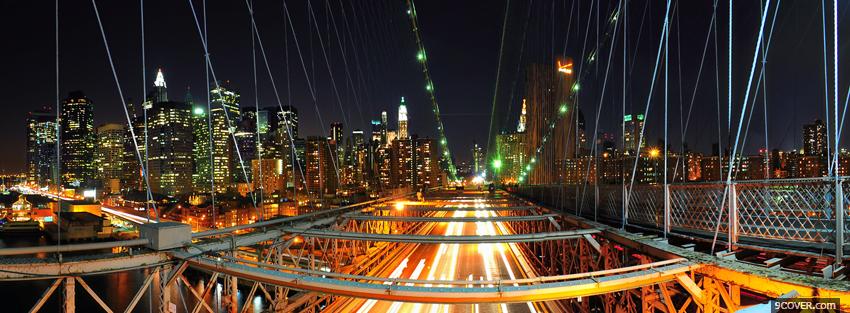 Photo new york city and bridge Facebook Cover for Free