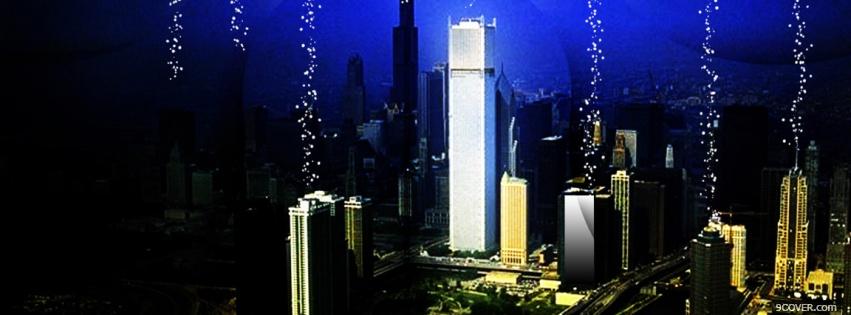 Photo under water city Facebook Cover for Free