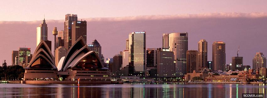 Photo sydney city opera house Facebook Cover for Free