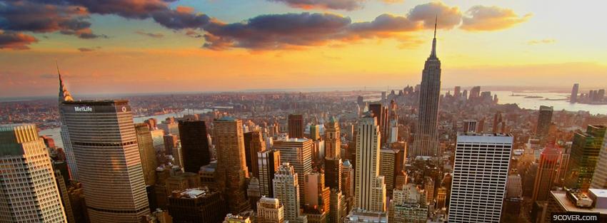 Photo new york aerial view Facebook Cover for Free