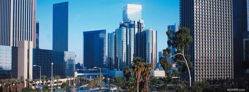 Photo los angeles skyline city Facebook Cover for Free