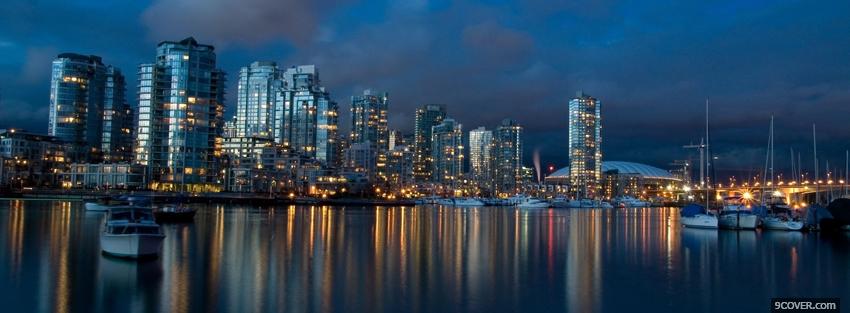 Photo vancouver dusk Facebook Cover for Free