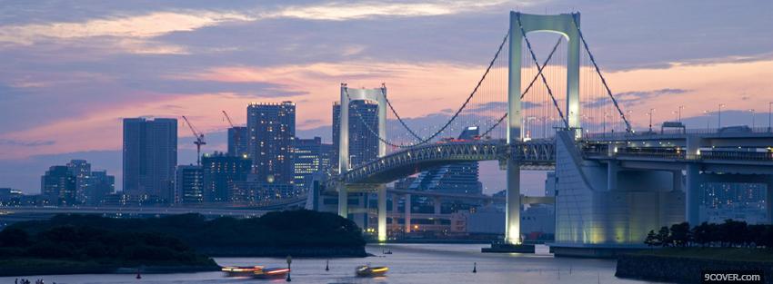 Photo tokyo bridge city Facebook Cover for Free