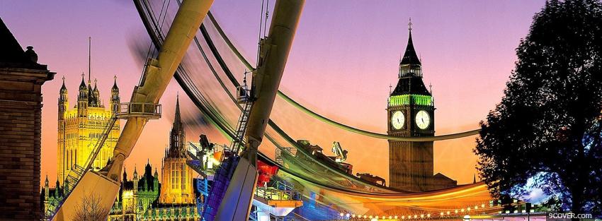 Photo london eye city Facebook Cover for Free