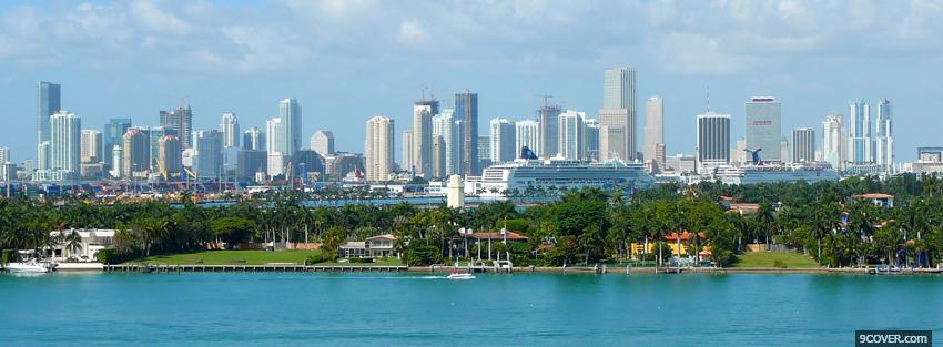 Photo miami city Facebook Cover for Free