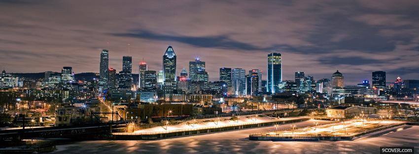 Photo montreal nightlife city Facebook Cover for Free