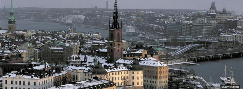 Photo stockholm sweden city Facebook Cover for Free