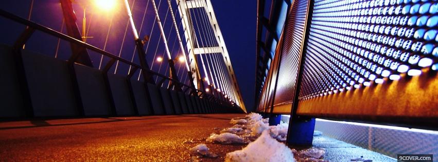 Photo snow on bridge bratislava Facebook Cover for Free