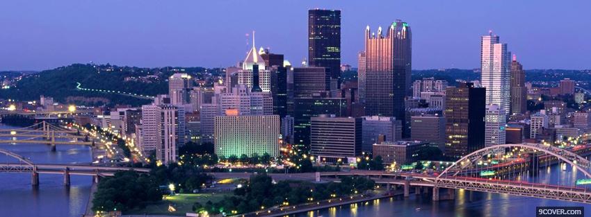 Photo night in pittsburgh city Facebook Cover for Free