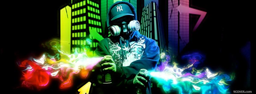 Photo spray painting creative Facebook Cover for Free