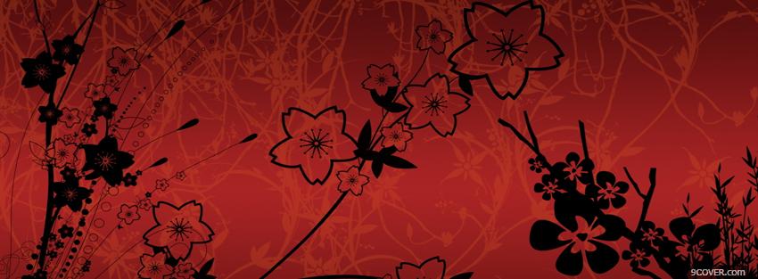 Photo black flowers creative Facebook Cover for Free
