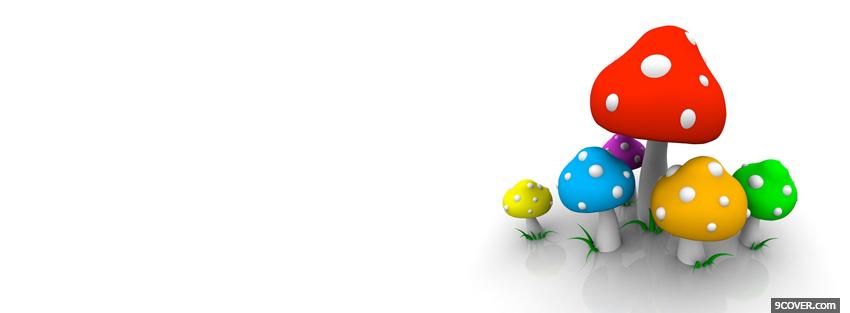Photo colorful mushrooms creative Facebook Cover for Free