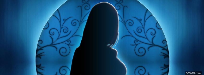 Photo blue woman form creative Facebook Cover for Free