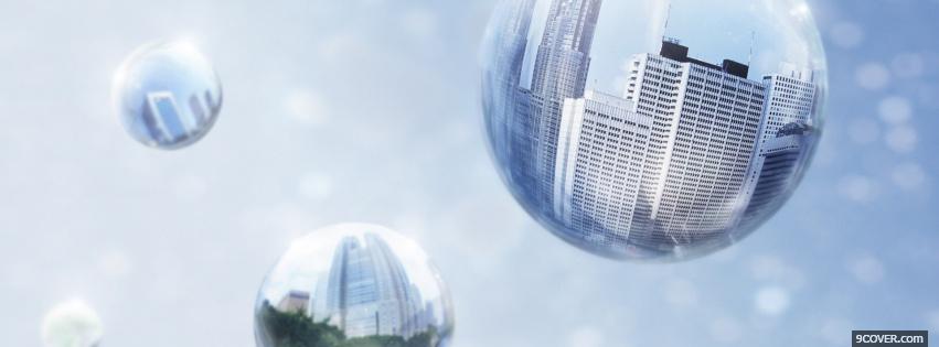 Photo city in the bubbles Facebook Cover for Free