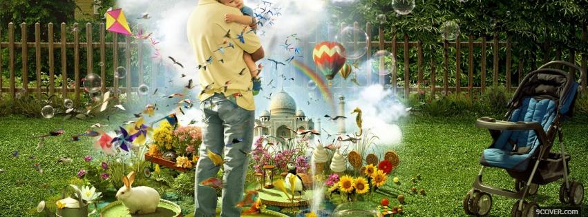 Photo fantasy baby creative Facebook Cover for Free
