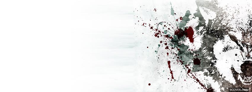 Photo wolf red creative Facebook Cover for Free