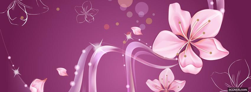 Photo pink flower creative Facebook Cover for Free