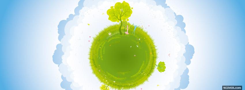 Photo tree on green planet Facebook Cover for Free