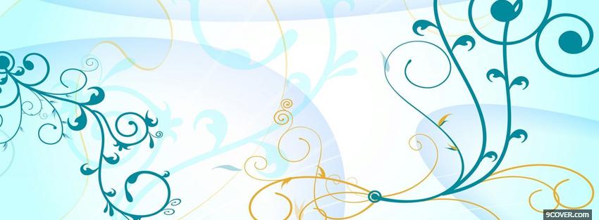 Photo blue and gold curves Facebook Cover for Free