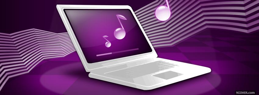 Photo music laptop creative Facebook Cover for Free