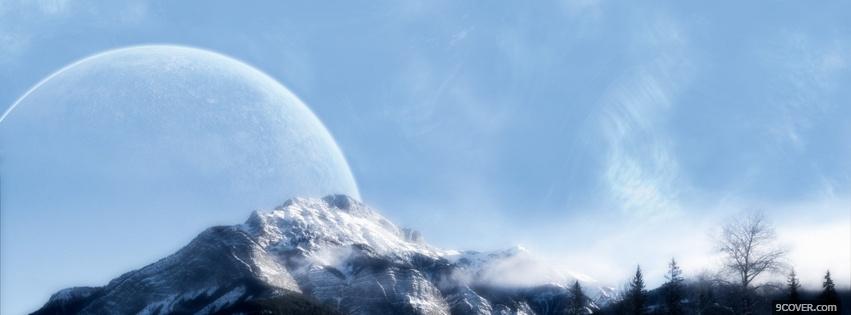 Photo planet on mountain creative Facebook Cover for Free