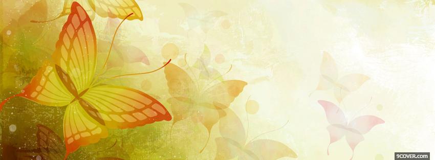 Photo beautiful butterflies creative Facebook Cover for Free