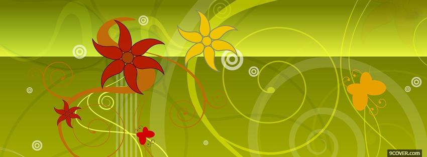 Photo red yellow flowers creative Facebook Cover for Free