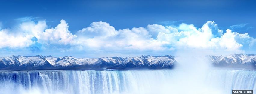 Photo nice waterfall clouds creative Facebook Cover for Free