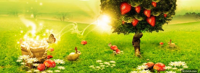 Photo strawberry tree creative Facebook Cover for Free