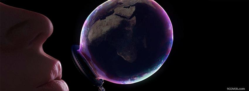 Photo world bubble creative Facebook Cover for Free