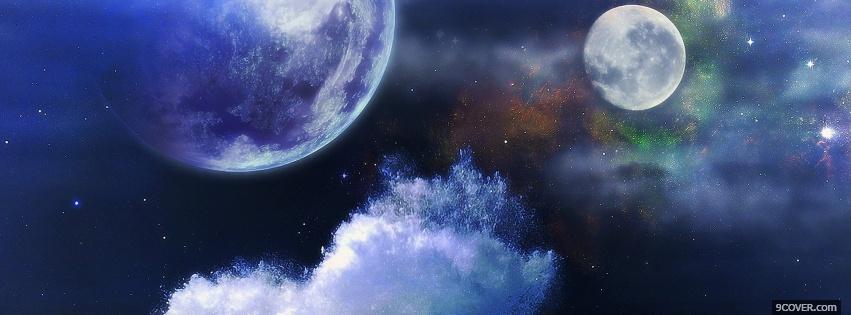 Photo clouds space creative Facebook Cover for Free