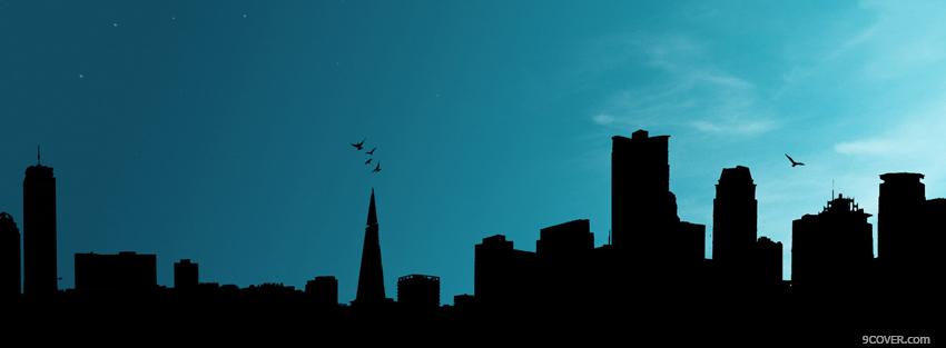 Photo black buildings creative Facebook Cover for Free