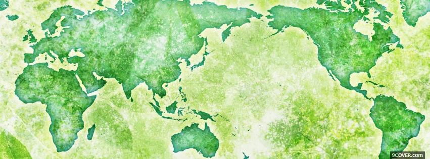 Photo green map creative Facebook Cover for Free
