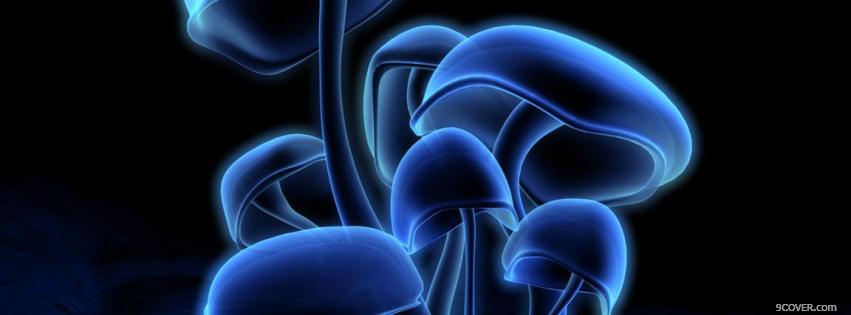 Photo neon mushrooms creative Facebook Cover for Free