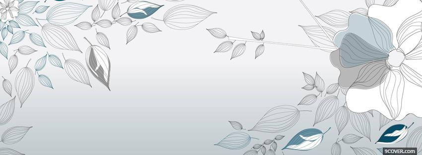 Photo white leaves flowers creative Facebook Cover for Free