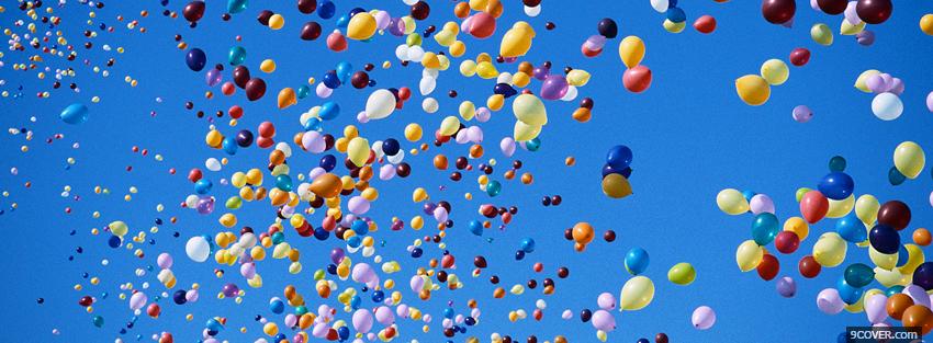 Photo flying balloons creative Facebook Cover for Free