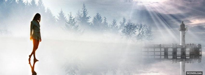 Photo woman in forest creative Facebook Cover for Free