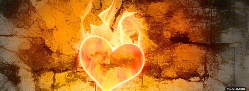 Photo fiery heart creative Facebook Cover for Free