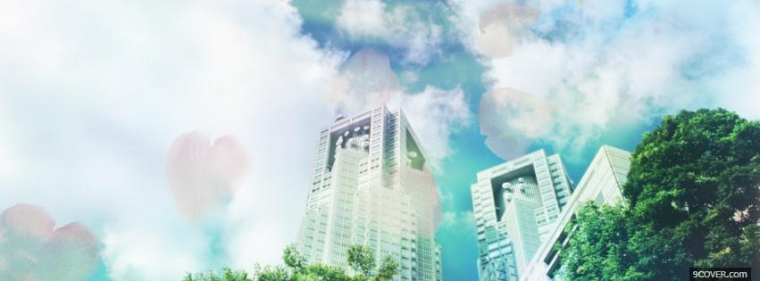 Photo buildings and sky creative Facebook Cover for Free